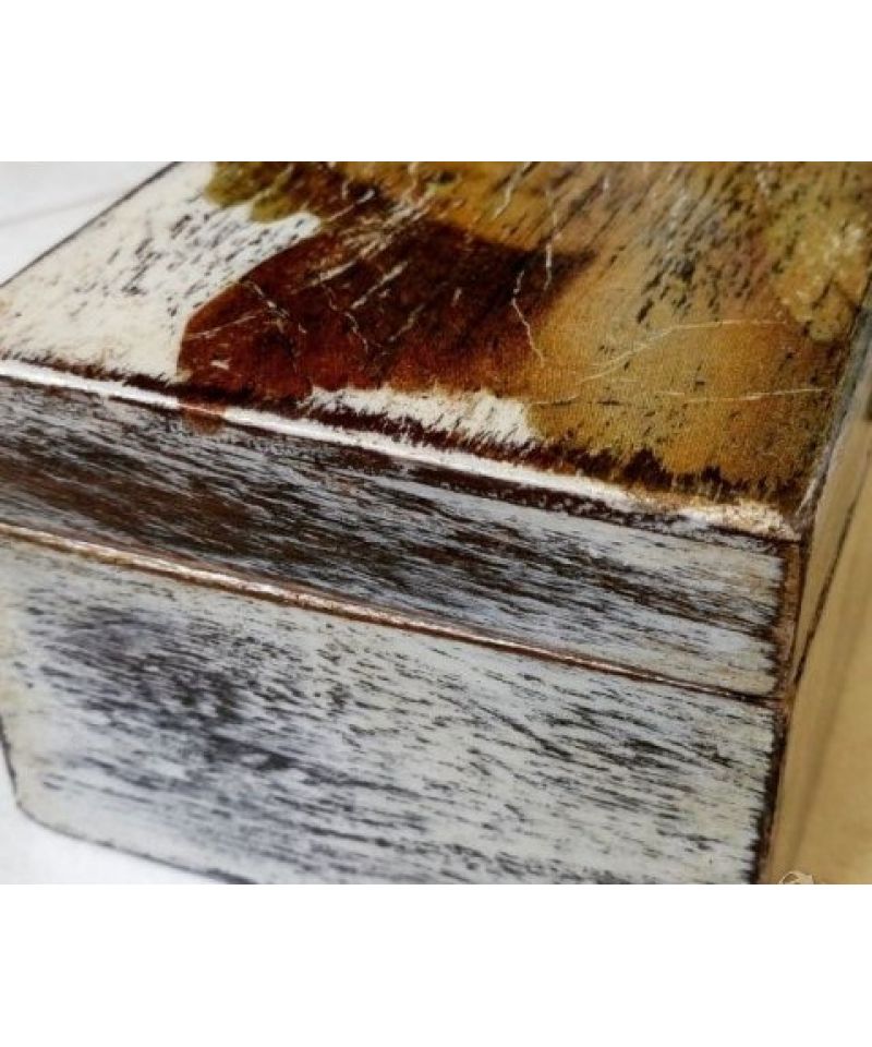Дървена кутия АНГЕЛ 2 с техника декупаж