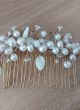Ръчно декориран гребен с перли и кристали от Сваровски