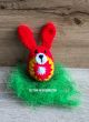Плетени великденски зайчета-яйца - червени