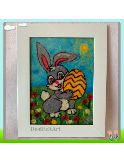 Картина със зайче - Великденска декорация