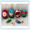 Великденски яйца изрисувани с вълна - Цветя