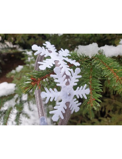 Диадема снежинки Ръчна изработка Сребърна Диадема с бели снежинки Аксесоари за коса
