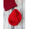 Коледен топъл вълнен дамски шал-яка „Жара“ в червено