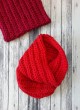 Коледен топъл вълнен дамски шал-яка „Жара“ в червено