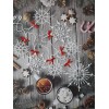 Коледен наниз от 7 ръчно плетени бели снежинки Винтидж декорация Уникален подарък за нов дом