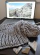 Луксозен мъжки зимен сив ръчно плетен шал "Стоил" за всеки пол и възраст