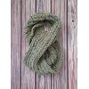 Дамски ръчно плетен зимен зелен шал "Керана" 