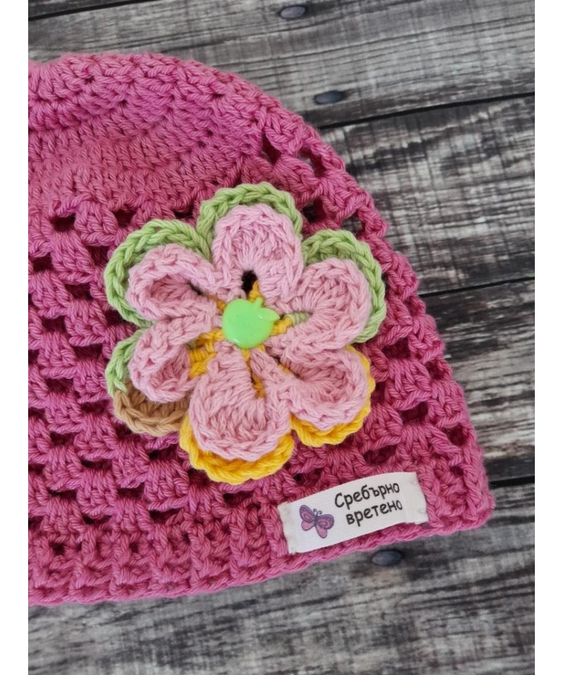 Бебешка памучна шапка Размери 42, 44 и 46 Есенна шапка Пролетна шапка Handmade