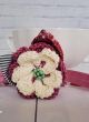 Ръчно правен сет от диадема и ластик за коса с 3D цветя „Малинов шепот“