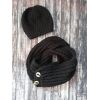 Дизайнерски луксозен ръчно плетен зимен мъжке сет "Крум" от шал 2в1 и шапка