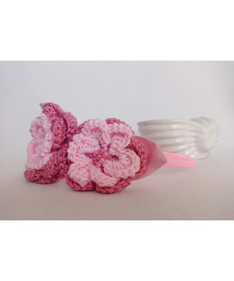 Розово детско колие "Розалия" с копринено 3D цвете