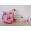 Розово детско колие "Розалия" с копринено 3D цвете