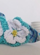 Детско колие „Морски полъх“ с копринено 3D цвете в синьо и бяло
