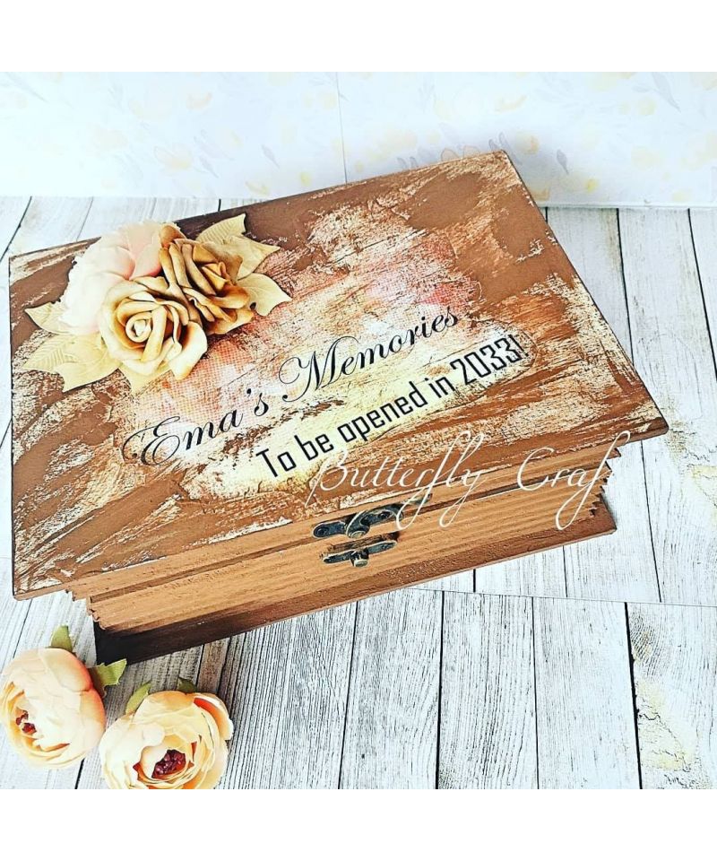 Капсула на времето, Кутия за спомени, Сватбен подарък, Дървена кутия