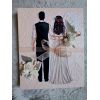 Картичка за сватба в бяло и кремаво